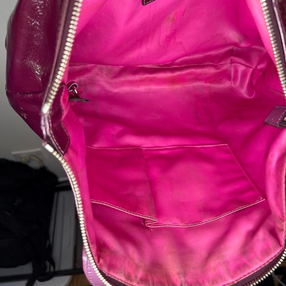 COACH • Daisy • Liquid Gloss Leather In Color Berry • Shoulder Tote Bag • RARE! - Picture 12 of 15